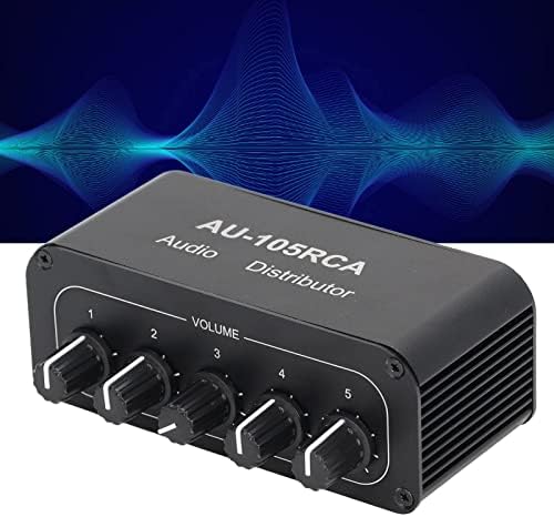 Mothenesto Stereo Audio Switmer, stereo audio selektor DC 12V 5 smjernice od 3 puta MINI Veličina za kompjuter za bas