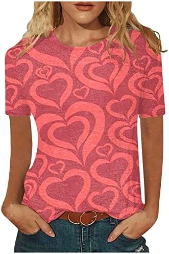 Comfort Boja odjeća kratki rukav Crewneck Grafički casual top majica za djevojke Pamučna bluza Jesen Ljetne žene 7a 7a