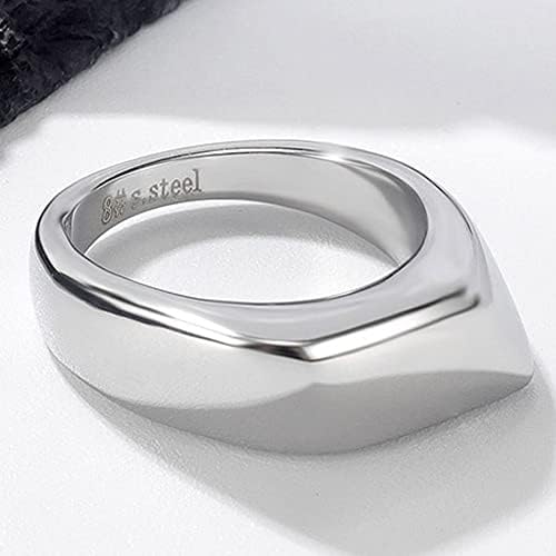 Nehrđajući Čelik Nepravilan Geometrijski Pečat Stil Vjenčani Prsten Izjava Obećanje Pinky Prsten