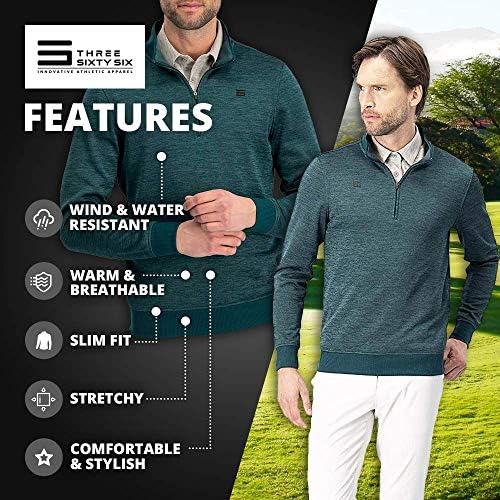 Dukseri za suhe fit pulover za muškarce - četvrt zip fleece Golf jakna - prilagođena fit
