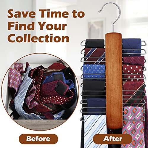 4 pakovanje drvene kravate i vješalica za vešalice Drveni kravatni nosač držač Wood Wood Center Organizator