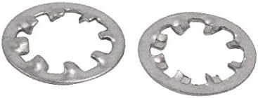 X-dree Unutarnji od nehrđajućih čelika Unutarnji otvor za blokiranje zuba srebrni ton 50pcs (8