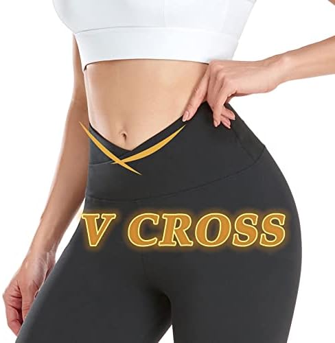 MOREFEEL V Cross Waist Capri helanke za žene - ljetne vježbe za kontrolu stomaka Butt Lift meke sportske teretane pantalone za jogu tajice