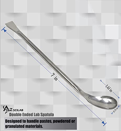 A2Z-SP003 Set od 2 dvostruka čelika od nehrđajućeg čelika Dvostruka i kutane desno lijevo kašika laboratorija za spatulu, 7 dužina