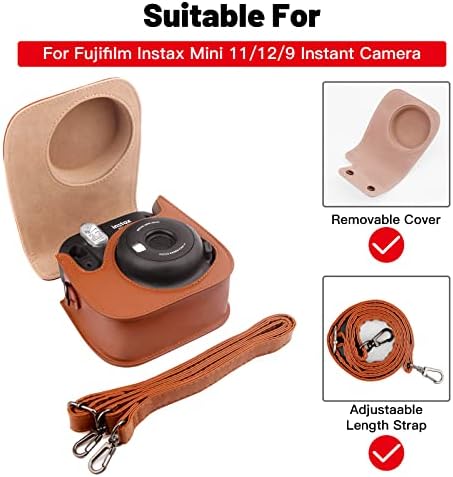 Zaštitna futrola za Fujifilm Instax Mini 11 12 9 Instant Kamera, premium PU kožna torba sa uklonjivim remenom, futrola za kameru sa Mini foto albumom, Album za Fujifilm Instax Mini Camrea