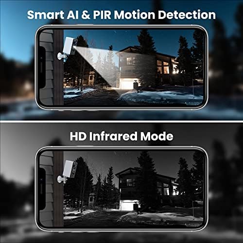 Elemažna sigurnosna kamera bežična vanjska rezolucija 1080p Rezolucija punjiva baterija Noćni vid Detekcija