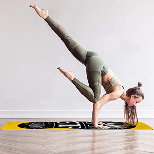 Unicey debela neklizajuća Vježba & amp; fitnes 1/4 prostirka za jogu sa žutim citatom neka svaki korak broji Print za Yoga Pilates & Vježba fitnesa na podu