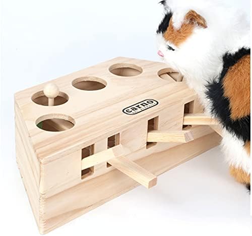 Comoone CAT interaktivne drvene igračke je udara u mola igra Mačji udarac za unutarnju kutiju za puzzle lov na