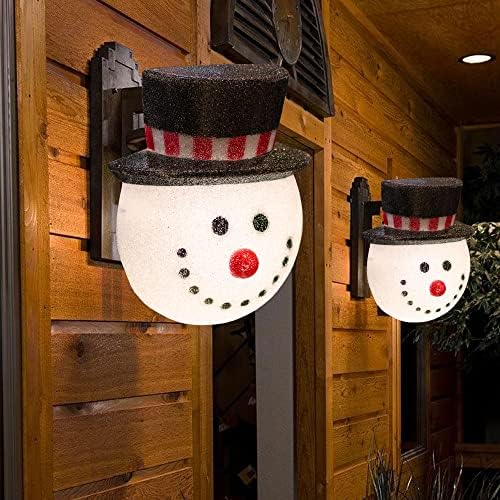 Hourleey 12 inča visina snjegovića Božićni trijem svjetlosni poklopci, vanjski Božićni ukrasi, Holiday snjegović svjetlosni poklopci za trijem svjetla, garaža, Ulazna vrata