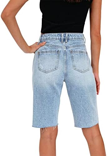 Hathop Hlače za žene Ženske kratke hlače Traperice Ležerne prilike rupe Žene raširene hlače Denimne