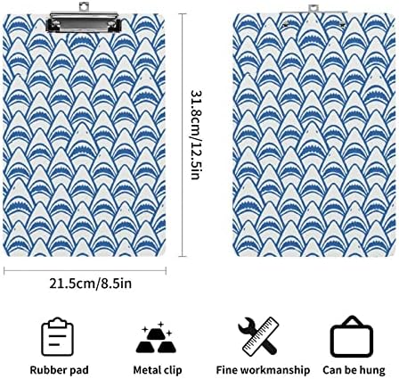 Akril Clipboards Shark uzorak sa niskim profilom Clip Cute Clip ploče Standardna veličina slova A4 za časove