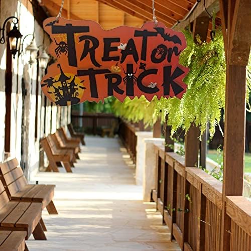 NC Halloween drveni ukrasi bundeva Ghost Trick Or Treat privjesci Halloween party dekoracija za kućna vrata