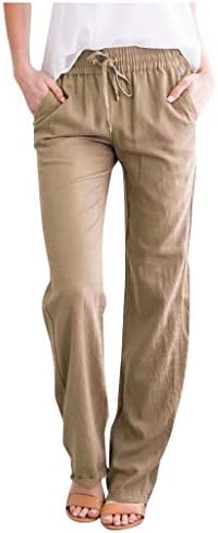 Meymia ženske pamučne pantalone casual labavi fit elastični nacrtač obrezani hlat na srednjem struku Easy Comfy