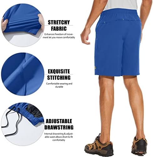 Magcomsen muške kratke hlače Brze suhi atletski kratke hlače sa džepovima sa patentnim zatvaračem za teretanu, vježbanje, planinarenje