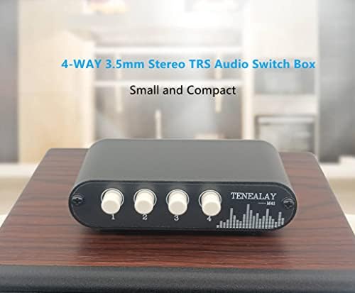 Tenealay 4 u 1 out / 1 u 4 out aux 3,5 mm stereo audio ulazni prekidač izvora signala, 4-smjerni prekidač selektor razdjelnika M41
