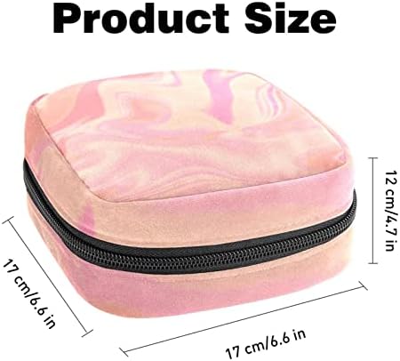 ORYUEKAN torba za odlaganje higijenskih uložaka, prenosive torbe sa patentnim zatvaračem za višekratnu upotrebu, torbica za odlaganje tampona za žene djevojke, ružičasti jednostavni mramorni uzorak