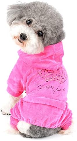 Ranphy Pet odjeća za pse meka baršunaste kino Špenuit Puppy kaput Padžamas Doggy Outfits Hooide za pse Mačke Pink XS