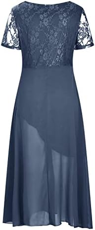 Maxi haljine za žene Casual ljeto ženski šifon V vrat spajanje čipka šuplja ženska duga haljina Maxi Wrap