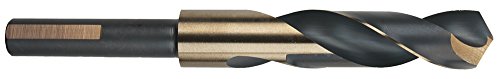 Morseovi alati za sečenje 19032 burgije od srebra i Deminga Ambore, brza Čelična, crna i zlatna završna obrada, 1/2 3-ravna smanjena drška, tačka razdvajanja od 118 stepeni, veličina 17/32