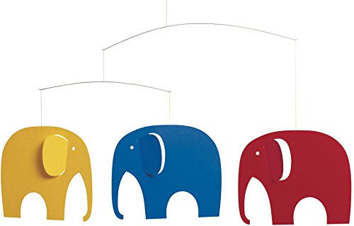 Elephant Party Hanging Nursery Mobile-25 inča plastike-ručno rađeno u Danskoj od strane Flensteda