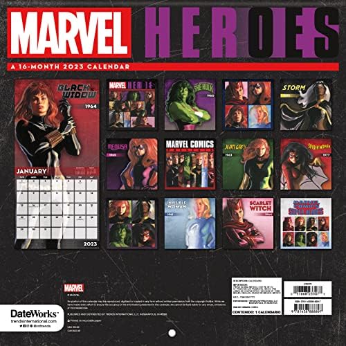 Žene iz Marvel Calendar 2023 - Deluxe 2023 Marvel Heroes Zidni kalendar paket sa preko 100 naljepnica kalendara