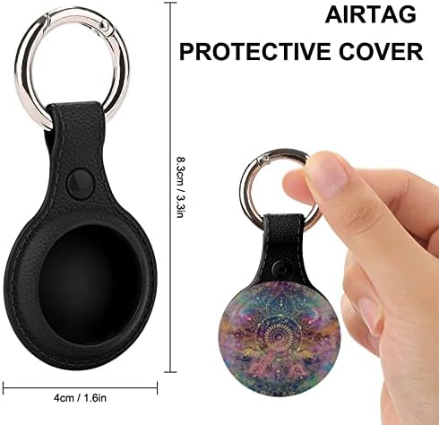 Whimsical Nebula Mandala zaštitna futrola kompatibilna za AirTag sa privjeskom za ključeve protiv izgubljenog