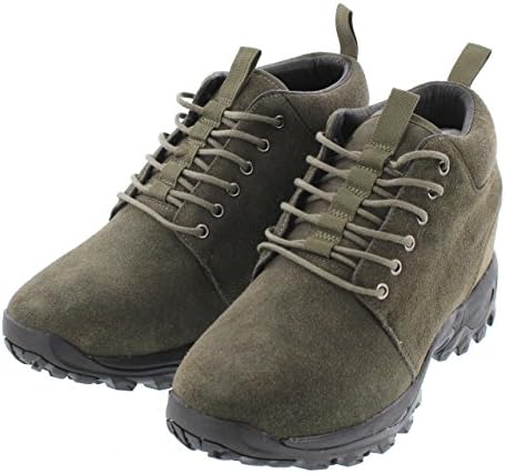 CALTO muške nevidljive cipele za podizanje visine-antilop čizme za planinarenje sa vezicama-3,2 inča više