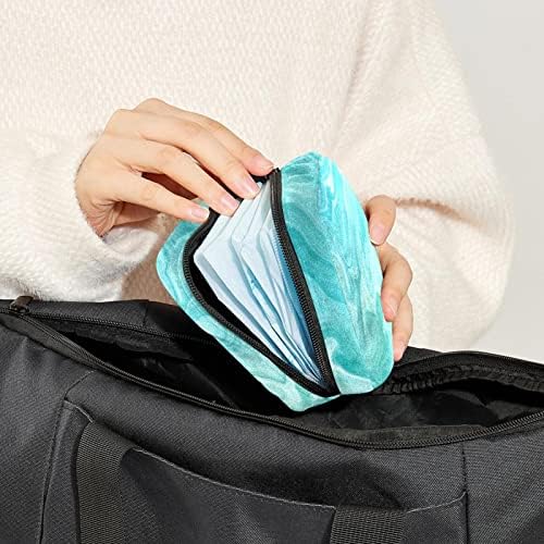 Vreća za skladištenje sanitarne salvete, umjetnički mramorni plava prijenosna torba za menstruaciju za teen