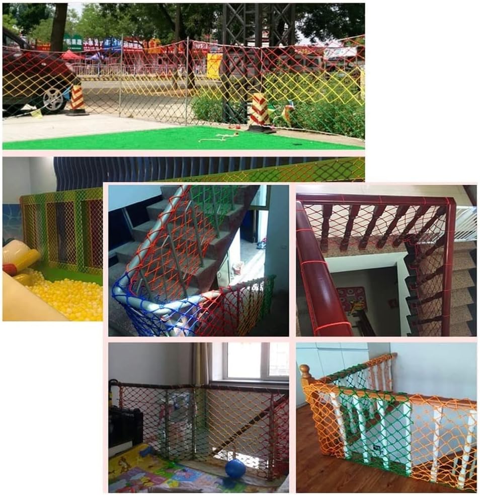 Ouyoxi zaštitne mreže za djecu penjački okviri 6mm Vanjska boja dekorativna mreža za užad, Dječija mreža protiv pada, sigurnosna mreža otporna na razbijanje stepenica, balkon, mreža za ograde, unutrašnja, penjalica