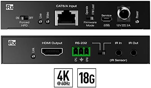 Ključni Digitalni KD-X444LP-a: HDMI preko 70m CAT6 Extender Set, sa 4K 18Gbps propusnim opsegom, HDR, HDCP 2.2, HDR, proširuje 4K 18Gbps i 1080p HDMI signale do 230ft / 70m