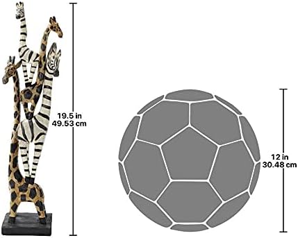 Dizajn Toscano QS92050 Zebra i žiraffe menagerie afrički statuu, puna boja