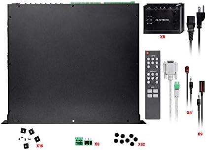 MONOPRICE 4K 18Gbps HDBASET 8x8 HDMI MATRIX Extender prekidač preko CAT6 - Crni 8 prijemnici 8 IR kompleti -