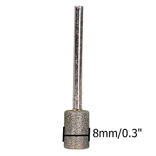 LDEXIN 10pcs dijamantski Brusni bitovi 8mm glava cilindra, dijamantski bita montirani rotirajući bitovi alata sa 3mm drškom, dužine 45mm