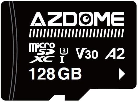 AZDOME 128GB Micro SD kartica microSDXC memorijska kartica za AZDOME M550 M63 M300 M300S M27 M17 M01 Pro PG02S PG16S PG18S Dash Cam Full HD & 4K UHD, U3, A2, V30