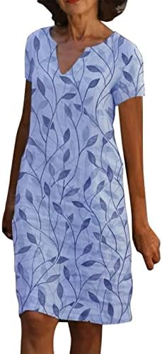 Ženska ljetna Ležerna haljina kožni Print kratki rukav V izrez Midi elegantna olovka haljina tanka Shift haljina