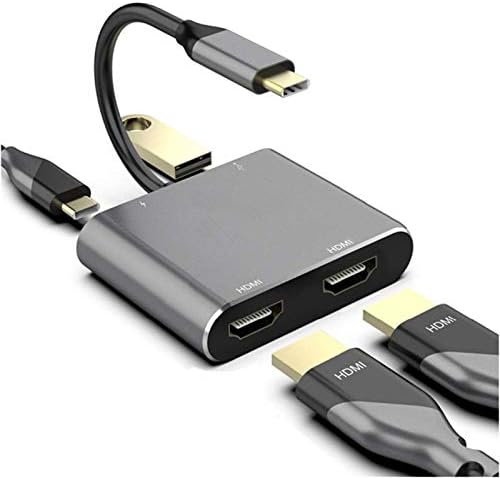 USB C do dual HDMI adapter, USB tip C do dual HDMI porta, USB 2.0 port, Port za dostavu napajanja,