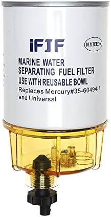 IFJF S3213 Izdvajanje filtra za odvajanje filtra i R25T najlonska zdjelica za gorivo za 3/8 inčni NPT morski motori, 10 mikrona zamjena 35-809097 mar-245633-00 18-7919 C14568