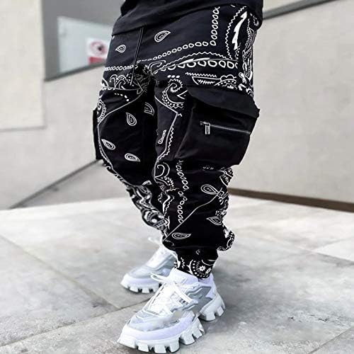 QTOCIO muške kargo pantalone radna odjeća reflektirajuće pantalone Techwear Hip Hop harem pantalone Jogging Punk