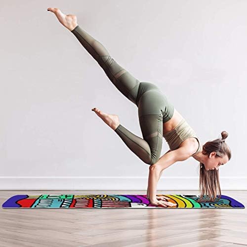 Unicey debela neklizajuća Vježba & amp; fitnes 1/4 prostirka za jogu sa simpatičnim printom za jogu Pilates