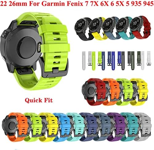 Dfamin 26 20 22mm silikonska traka za brzo oslobađanje za sat za Garmin Fenix 7x 6X sat Easyfit