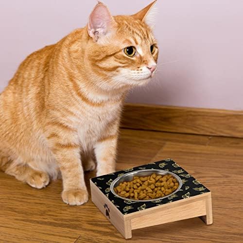 Zlatna ribica Cvijeće Cat Bowl protiv povraćanja, uzdignuta zdjelica za mačke za ravne mačke,