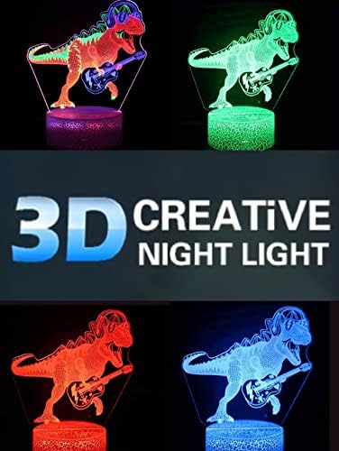 Ggeneric 3d noćno svjetlo dinosaurusa optička Iluzijska lampa vizualna dinamična dodirna gitara Dinosaurus