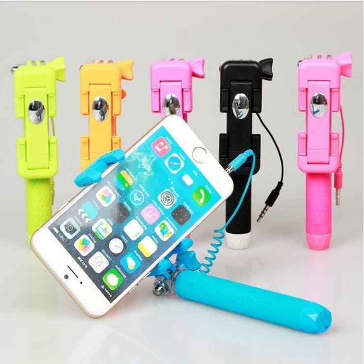 Candy Bar mali Selfie Stick stane u džep - lagan, brzo pritisnite dugme za Selfie, kompatibilan sa iPhone 4,5,6, Samsung, LG, HTC, Motorola-Hot Pink