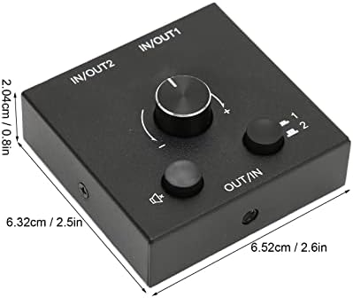 Fecamos 3,5 mm zvučni prekidač, 2-smjerni prekidač slušalica METAL 1 u 2 ili 2 u 1 OUT multifunkcionalno za slušalice za igre za računare