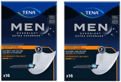 Tena Nivo 3 16 UN Inkontinencije Stražari / Kontrolni jastučići za mjehur za muškarce, Maksimalna apsorpcija, 32 računa