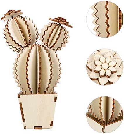 Aboofan 1 set DIY Wooden šuplje od montaže kaktus ukras za ukrašavanje domaće ukrašavanje