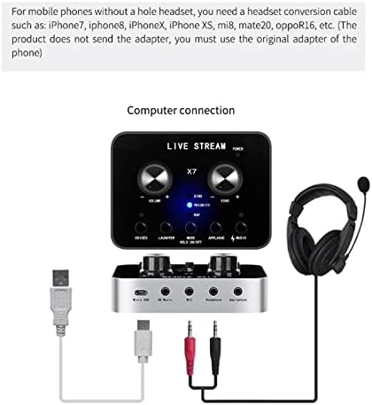 HYXEB X7 Audio mikser eksterna zvučna kartica slušalice mikrofon Webcast Prenos Uživo menjač glasa