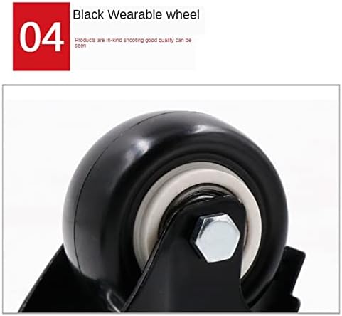Kenid 1.5 inčni crni okretni kotači Sofa kolica za kolica nosivost 50kg nameštaj PU gumeni kotačići