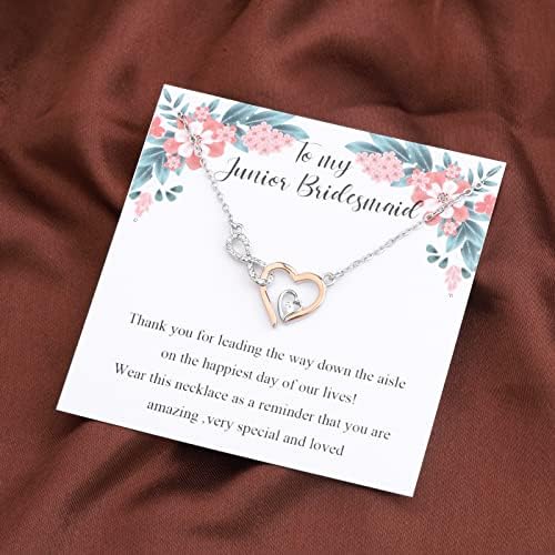 FOTAP na moj Junior djeveruša poklon vjenčanje poklon Infinity srce nakit djeveruša prijedlog pokloni cvijet djevojka poklon djeveruša poklon