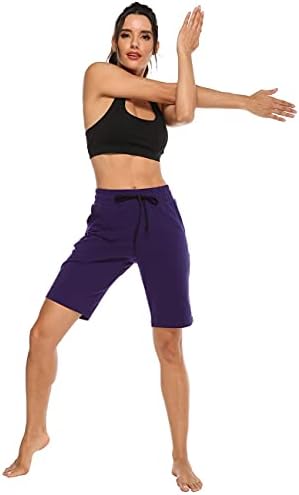 Mocoly ženske pamučne burmude kratke hlače duge kratke hlače sa vježbama sa dnevnim boravcima,